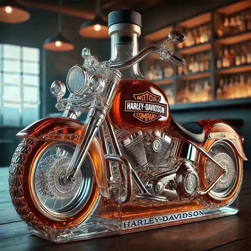 Botella de vino creativa de vidrio para motocicleta