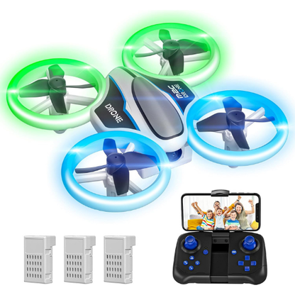 Mini Dron con Cámara para Niños – Luces LED y Diversión Aérea en 1080P HD