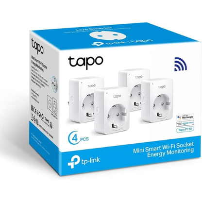 Enchufe WiFi Inteligente – Pack de 4 Enchufes Remotos con Monitorización de Energía y Compatibilidad con Asistentes de Voz