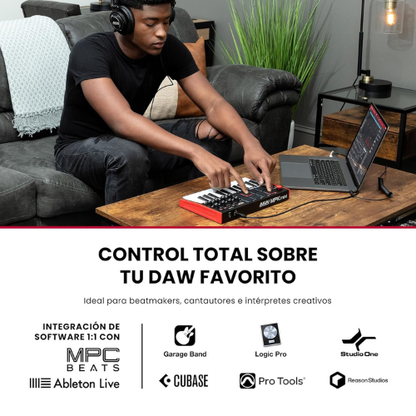 Controlador MIDI Compacto de 25 Teclas para Producción Musical Creativa