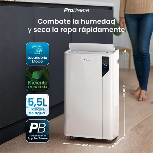 Potente Deshumidificador de 20 L para Espacios Más Frescos y Secos