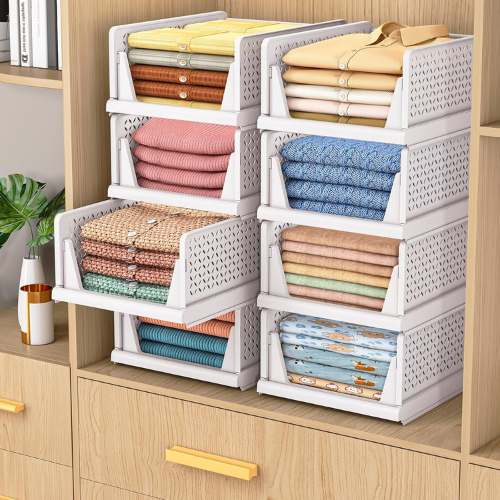 Organizadores de Armario Plegables y Apilables para un Almacenamiento Ordenado