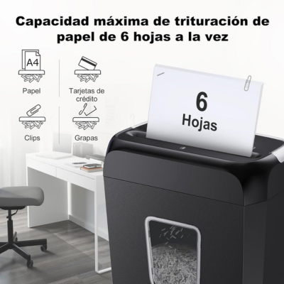 Trituradora de Documentos de Corte Cruzado para Oficina Compacta