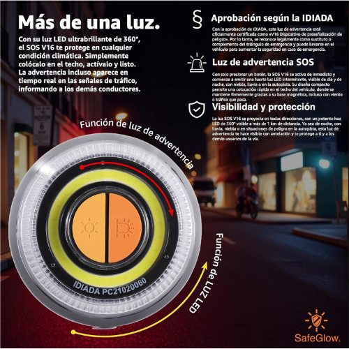 Luz de Emergencia Compacta V16 – Baliza de Seguridad Conectada