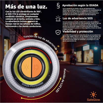 Luz de Emergencia Compacta V16 – Baliza de Seguridad Conectada