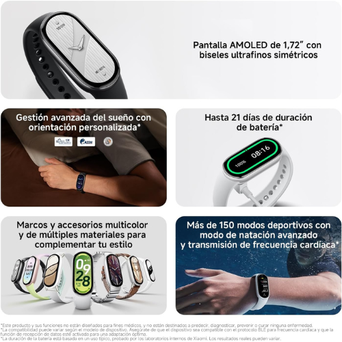 Smart Band 10 – Pulsera Deportiva 1.72″ AMOLED (Versión 2025)