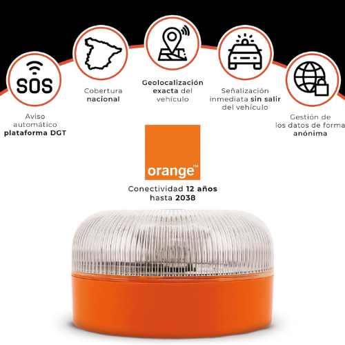 Baliza LED de Emergencia V16 con Geolocalización Homologada – Luz de Seguridad Impermeable IP54 para Vehículos