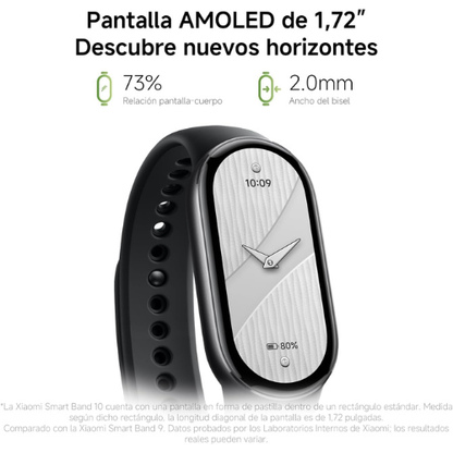 Smart Band 10 – Pulsera Deportiva 1.72″ AMOLED (Versión 2025)
