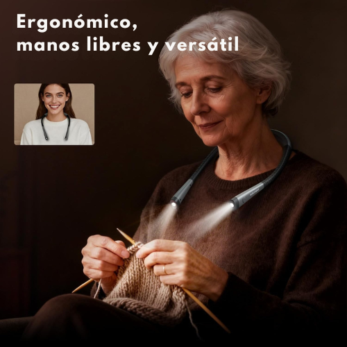Luz de Lectura con Cuello Flexible y 3 Colores + 6 Niveles de Brillo