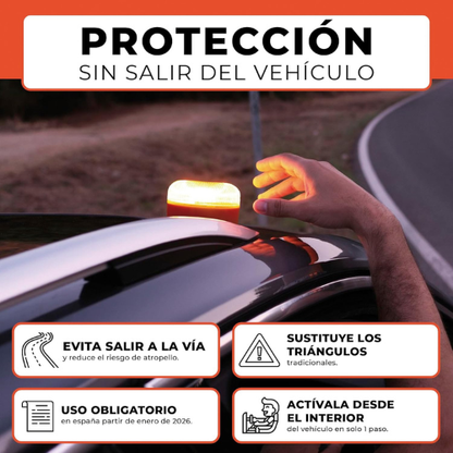 Baliza LED de Emergencia V16 con Geolocalización Homologada – Luz de Seguridad Impermeable IP54 para Vehículos