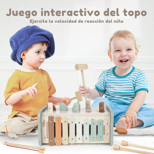 Juguete Montessori de Madera 4‑en‑1 para el Aprendizaje Temprano