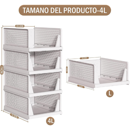 Organizadores de Armario Plegables y Apilables para un Almacenamiento Ordenado