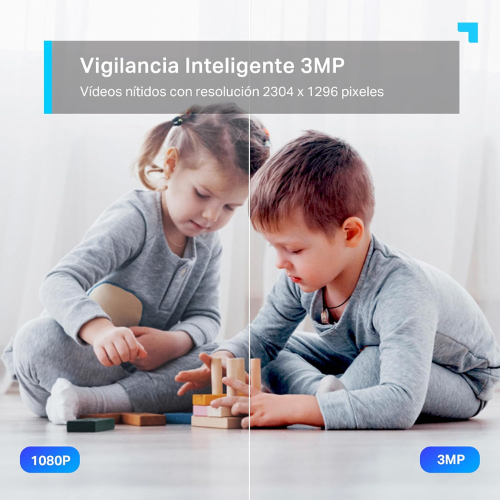 Cámara de Seguridad WiFi Interior (Pack de 2) – Giro/Inclinación 360°, Resolución 2K, Visión Nocturna y Audio Bidireccional