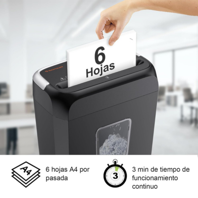 Trituradora de Documentos de Corte Cruzado para Oficina Compacta