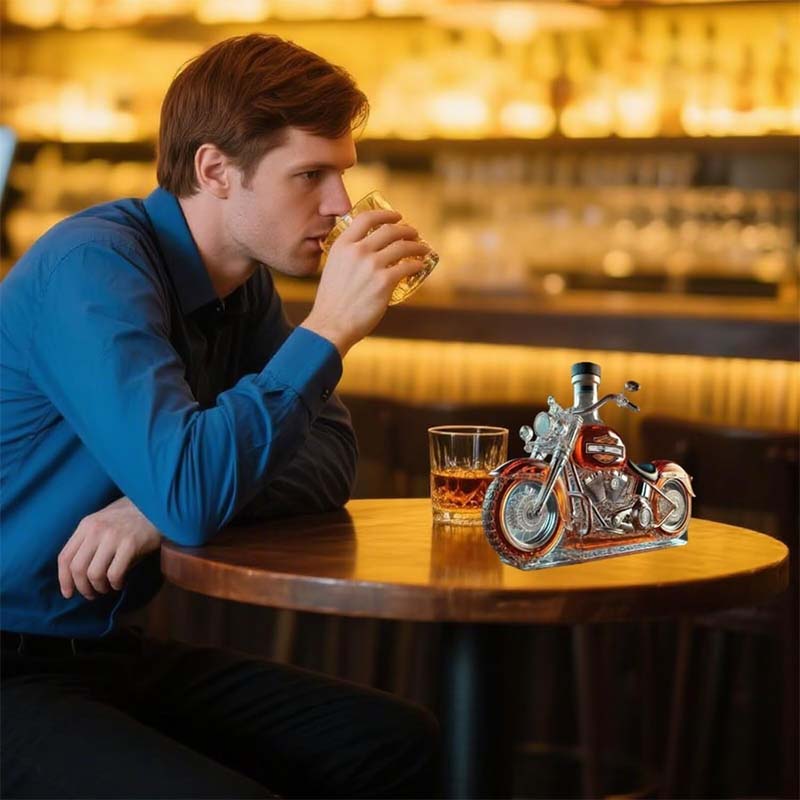 Botella de vino creativa de vidrio para motocicleta