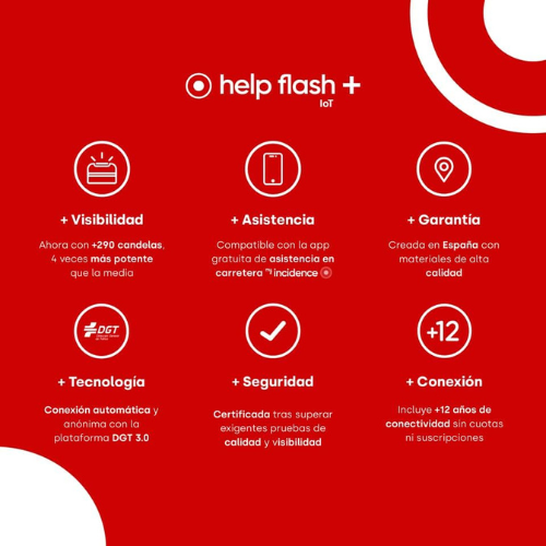 Baliza de Emergencia V16 Help Flash IoT+ con Geolocalización y eSIM 2038