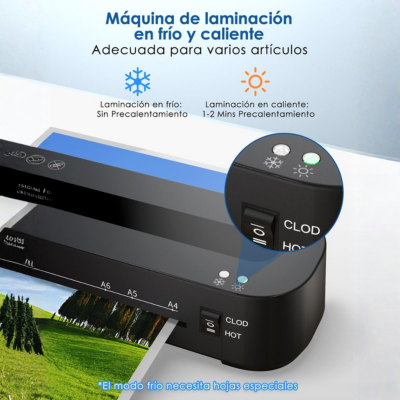 Plastificadora Compacta 4‑en‑1 A4 para Casa y Oficina