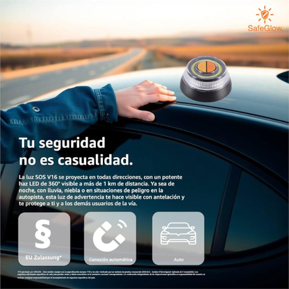 Luz de Emergencia Compacta V16 – Baliza de Seguridad Conectada