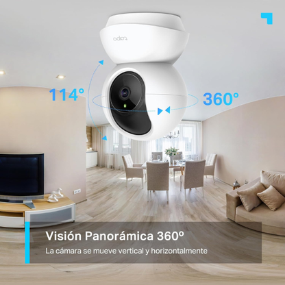 Cámara de Seguridad WiFi Interior (Pack de 2) – Giro/Inclinación 360°, Resolución 2K, Visión Nocturna y Audio Bidireccional