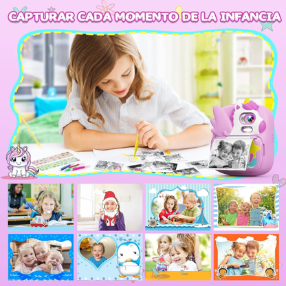 Cámara Infantil Instantánea con Divertido Diseño de Unicornio