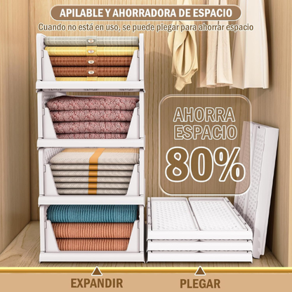 Organizadores de Armario Plegables y Apilables para un Almacenamiento Ordenado