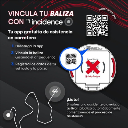 Baliza de Emergencia V16 Help Flash IoT+ con Geolocalización y eSIM 2038