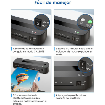 Plastificadora Compacta 4‑en‑1 A4 para Casa y Oficina