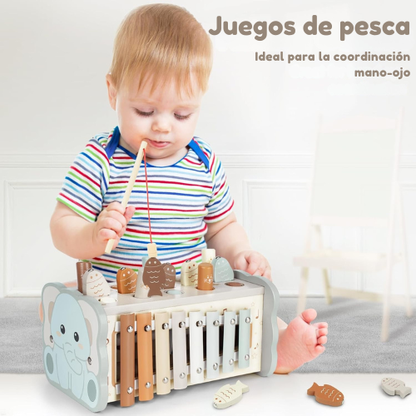 Juguete Montessori de Madera 4‑en‑1 para el Aprendizaje Temprano