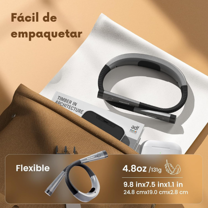 Luz de Lectura con Cuello Flexible y 3 Colores + 6 Niveles de Brillo