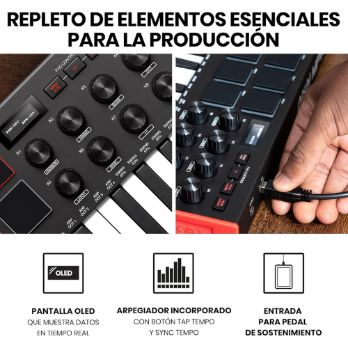 Controlador MIDI Compacto de 25 Teclas para Producción Musical Creativa