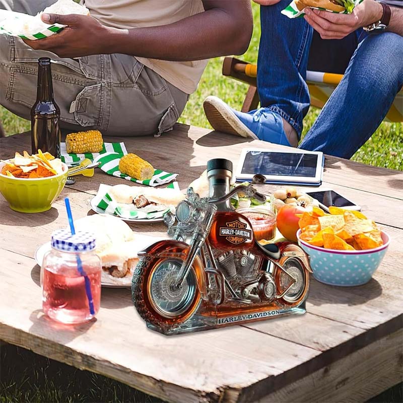 Botella de vino creativa de vidrio para motocicleta