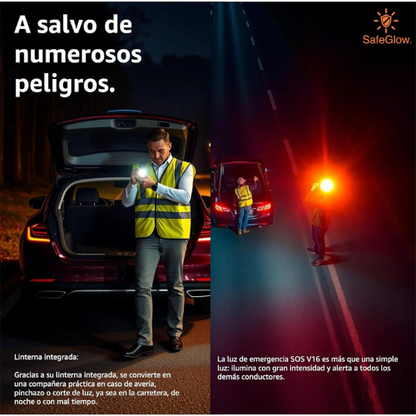 Luz de Emergencia Compacta V16 – Baliza de Seguridad Conectada