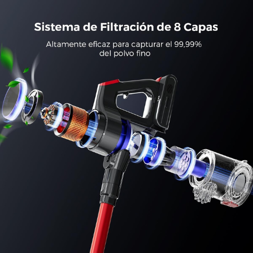Aspiradora Inalámbrica Ultrapotente con Filtración Inteligente