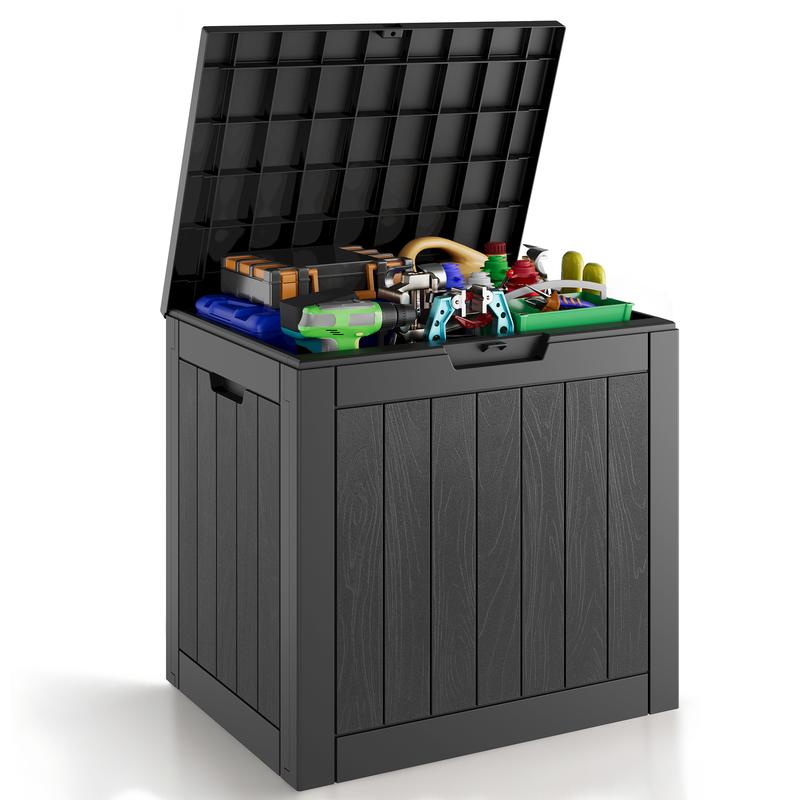 Caja de almacenamiento para exteriores de 117 litros, impermeable y resistente a los rayos UV