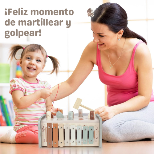 Juguete Montessori de Madera 4‑en‑1 para el Aprendizaje Temprano