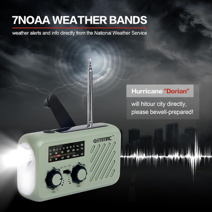 Radio de Emergencia Compacta con Carga Multifunción y Herramientas de Seguridad