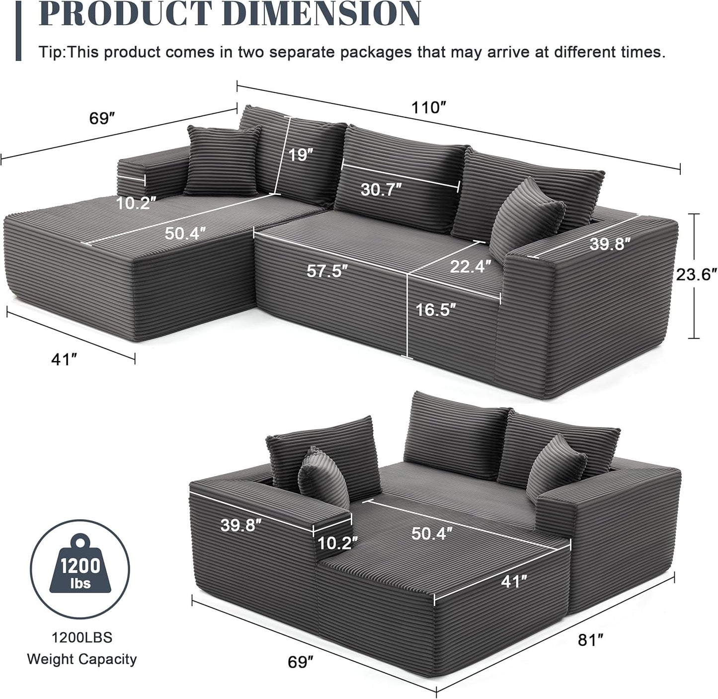 Sofá Modular Cloud Nine – Confort Total sin Estructura