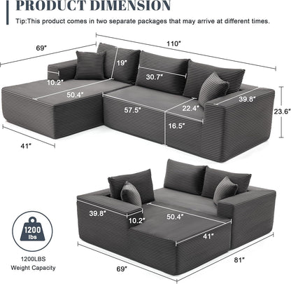 Sofá Modular Cloud Nine – Confort Total sin Estructura