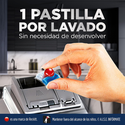Tabletas de Lavavajillas Todo en Uno – Limpieza Máxima, Eliminación de Grasa y Protección de Cristalería (Pack de 160 Tabletas)