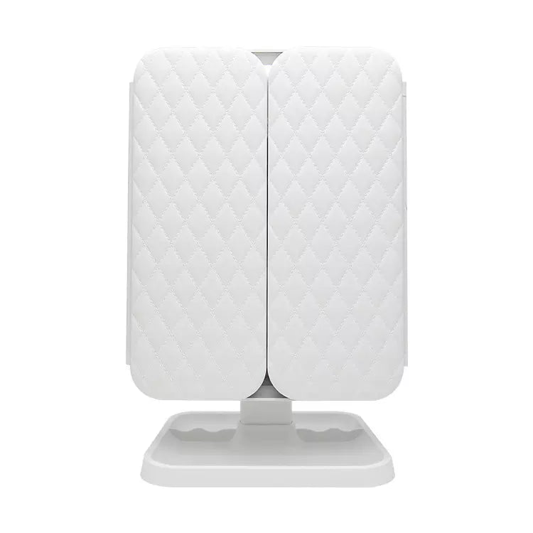 Espejo de maquillaje LED plegable en tres partes