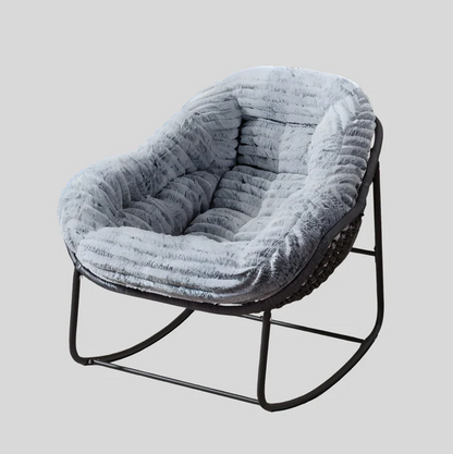 Pluffy - Sillón mecedora de felpa ultrasuave