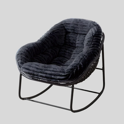 Pluffy - Sillón mecedora de felpa ultrasuave