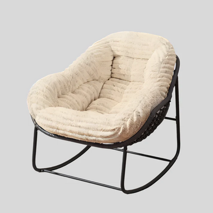 Pluffy - Sillón mecedora de felpa ultrasuave