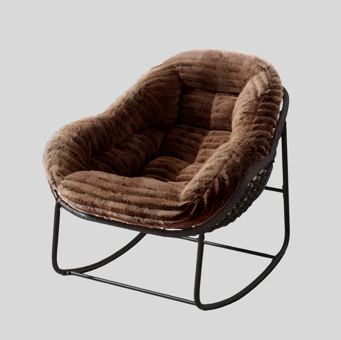 Pluffy - Sillón mecedora de felpa ultrasuave