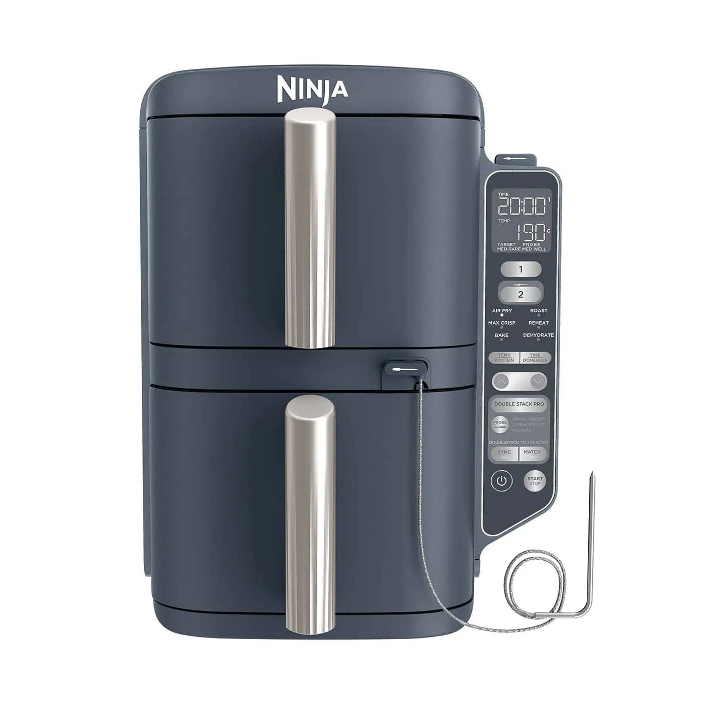 Freidora Ninja Double Stack XL de 2 niveles con sistema Smart Cook, 9,5 l, Cyber Space