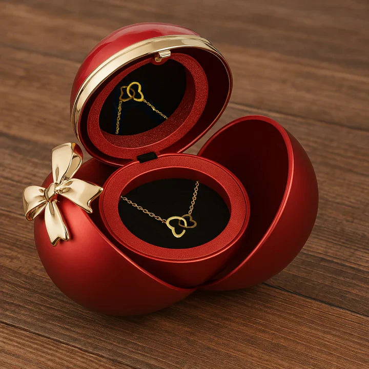 Caja Rose Éternelle – Collar doble corazón grabado