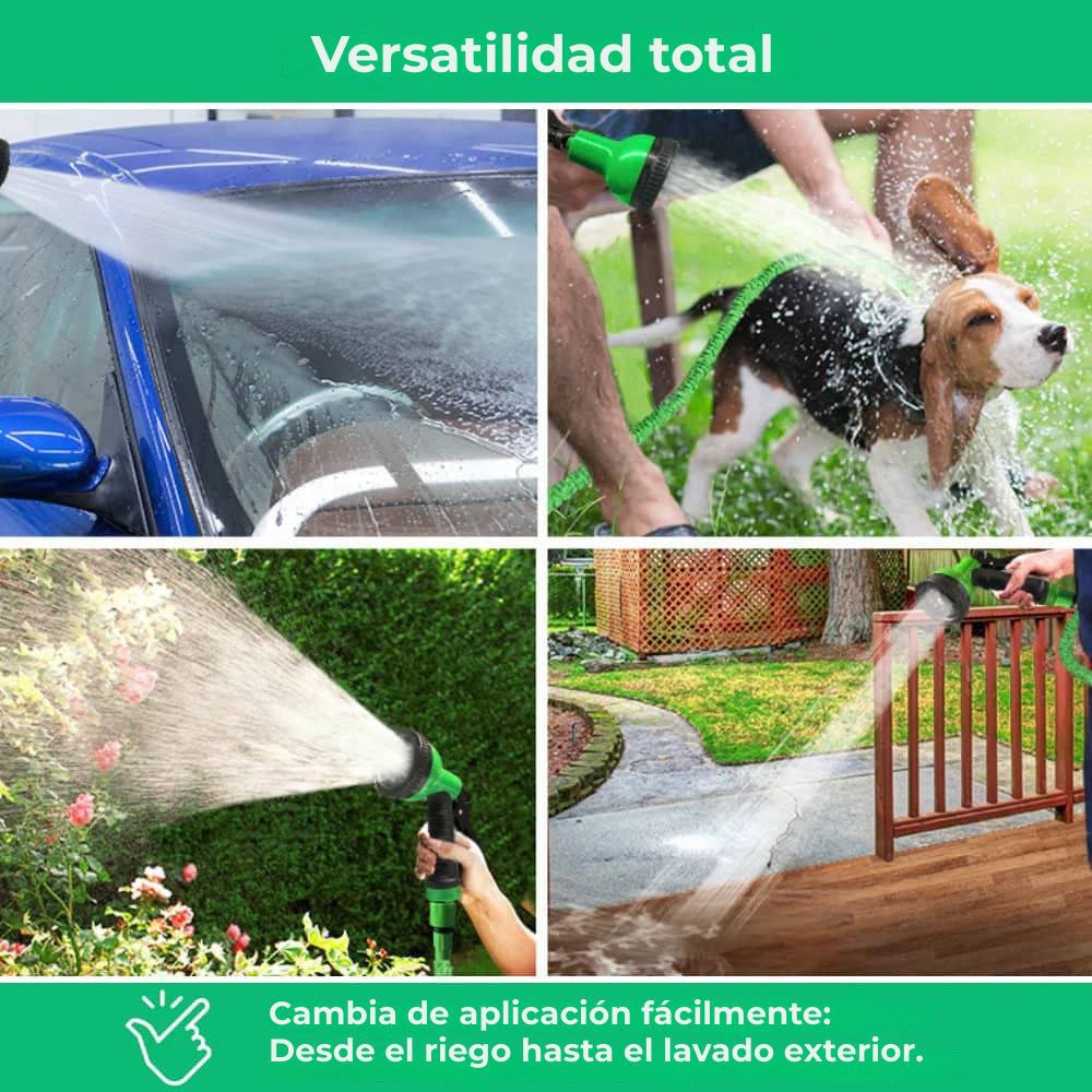 Aquaflex｜Manguera extensible para riego｜8 modos de chorro a alta presión
