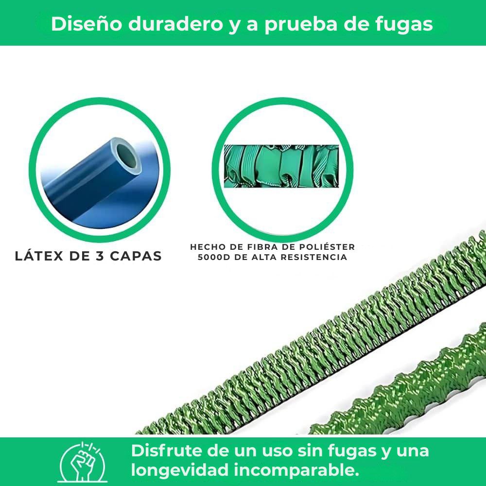 Aquaflex｜Manguera extensible para riego｜8 modos de chorro a alta presión