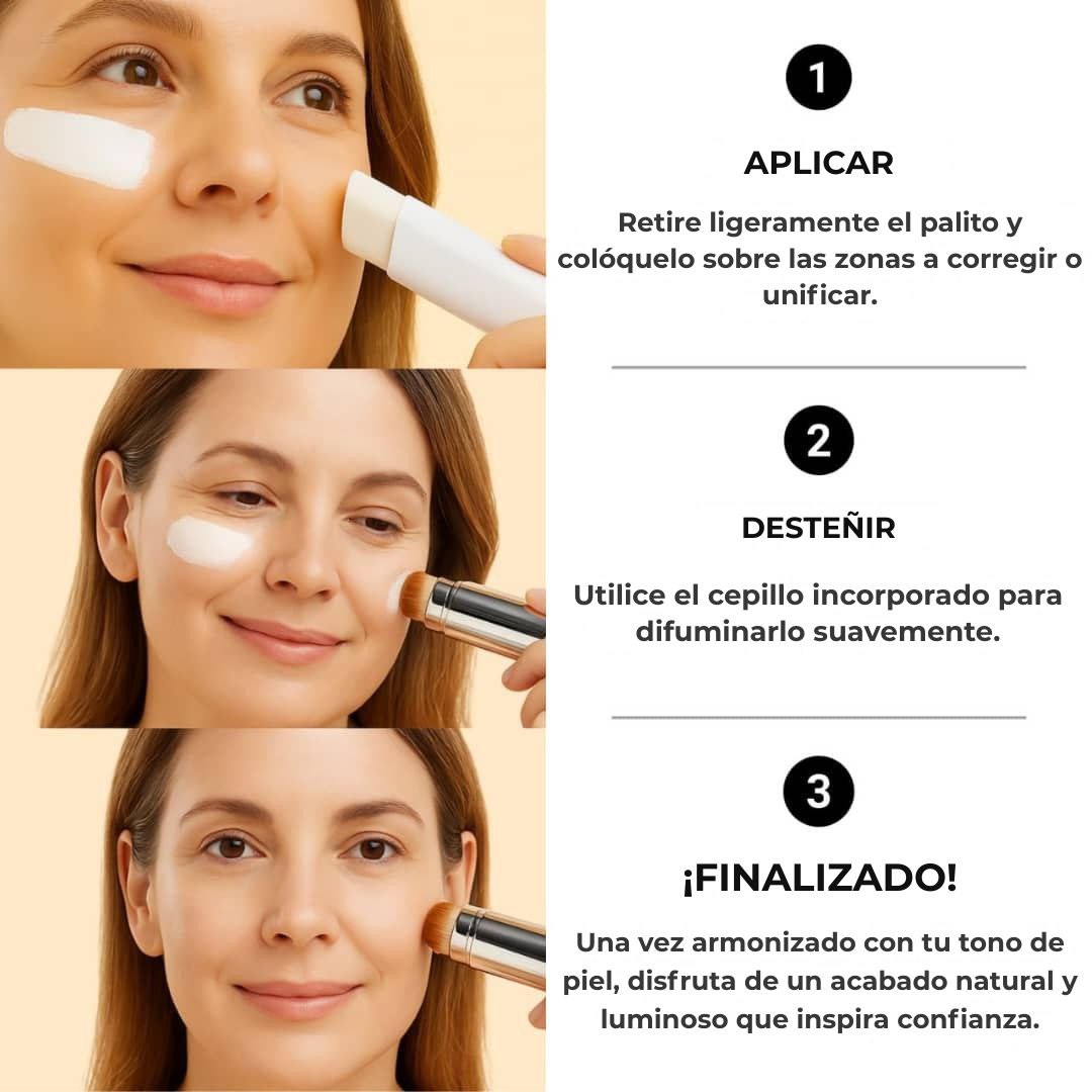 Base de maquillaje 2 en 1 con brocha integrada
