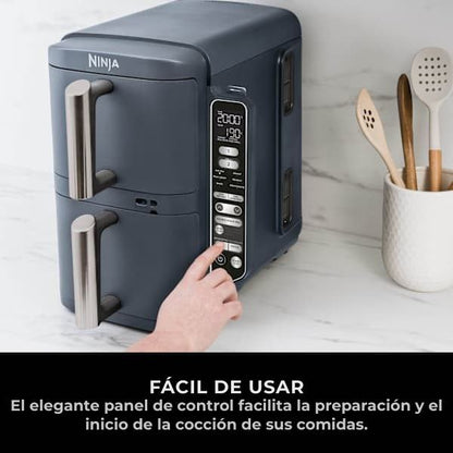 Freidora Ninja Double Stack XL de 2 niveles con sistema Smart Cook, 9,5 l, Cyber Space